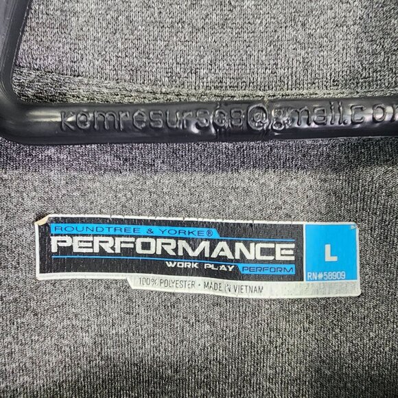 Mens Gray Roundtree & Yorke Performance Shirt Mock Neck Long Sleeve Size L - Picture 3 of 8